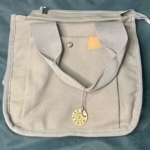 Beige Canvas Tote Bag with Charm